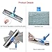 IKU Telescopic Long Window Cleaner Kit Glass Squeegee Cleaning Tool (57 inches) with 180° Squeegee Head, Extension Pole, Microfiber Cloths (2), Groove Brush, for Windows/Shower/Car/Mirror (Blue)