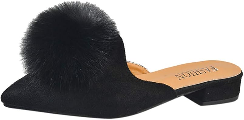 feather pom pom slippers