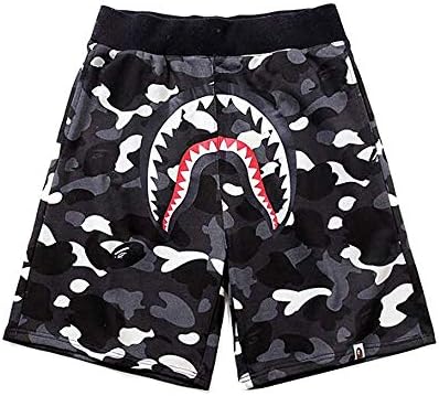 Dlayoo Men's Fashion Bape Camouflage Cotton Pants Casual Shorts