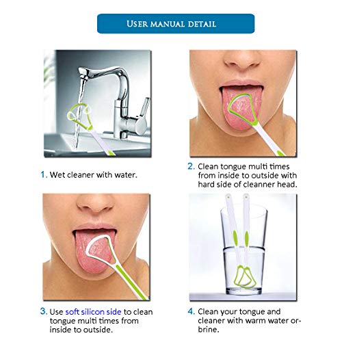 image for hoci [Upgraded] 4PCS Tongue Scraper Cleaner, Healthy Oral Scrapers, Di