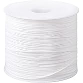 DAZLUTE Elastic Bracelet String for Jewelry Making, Flat Stretch String for Bracelet Making, 100m Elastic Stretch Bead Cord Kit, Clear Beading Thread, White