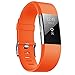 JUNYI Fitbit Charge 2 Bands,Classic Sports Watch Adjustable Replacement Comfortable Bands for Fitbit Charge 2 Fitness Smart Wristbands Strap (Orange Small)