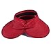 HDE Sun Visor for Women Roll Up Ponytail Hat Packable Beach Straw Visor Sun Hats Red