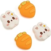 GeekShare Cute Silicone Joycon Thumb Grip Caps, Joystick Cover Compatible with Switch/OLED/Switch Lite, 4PCS - Rabbit & Carro