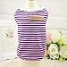 Howstar Pet Shirt, Dog Cat Clothes Puppy Classic Vest Striped T-Shirt Pet Summer Apparel (Purple, M)