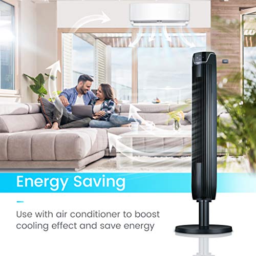 Tower Fan, 42 Inch Portable Oscillating Quiet Cooling Fan with Remote