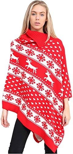 Divadames Womens Womens Christmas Poncho (ONE SIZE)