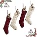 Komotu Christmas Stockings, Knit Christmas Stockings, Unique Burgundy and Ivory White Knit Christmas Stockings 14