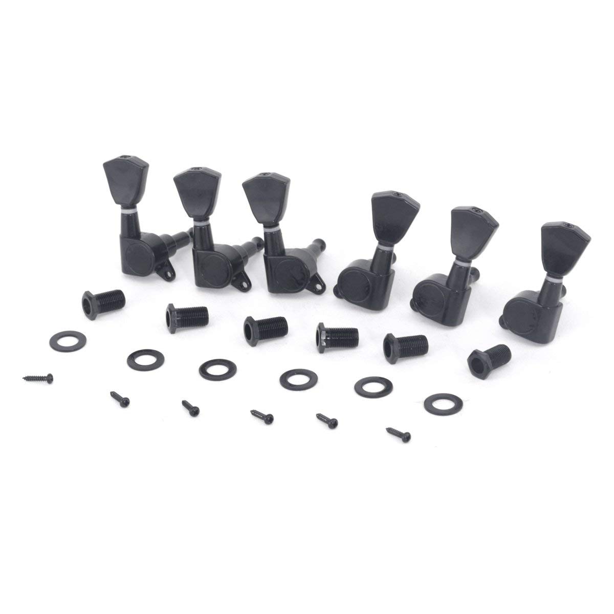 Musiclily Pro 3x3 Sealed Guitar Tuners Tuning Pegs Keys Machine Heads Set for Les Paul Style Electric or Acoustic Guitar, Tulip Button Black — image 1