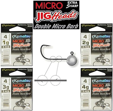 Kamatsu Micro Jig Head Sharp Hook size 4 1g 2g 3g 4g Drop Shot Soft Lures Double Barb Perch Pike Fishing