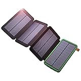 Solar Charger, X-DRAGON 10000mAh Solar Power Bank with Foldable Panel Power Bank Portable Rugged Shockproof Dual USB Solar Battery Charger for iPhone, Samsung Galaxy, ipad and More-Orange