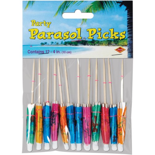 Pkgd Party Parasol Picks (asstd colors)    (12/Pkg)