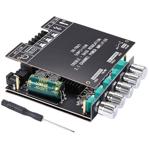 Zk-Tb21 Digital Wireless Amplifier Board, 2.1 Channel, Tpa3116 Chip, 500W Power Output, With High And Low Tone Adjustment, Aux Input, For Audio Amplification