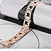 For Fitbit Charge 2, bayite Replacement Metal Bracelet Adjustable Fitbit charge 2 Bands Rose Gold with Rhinestone