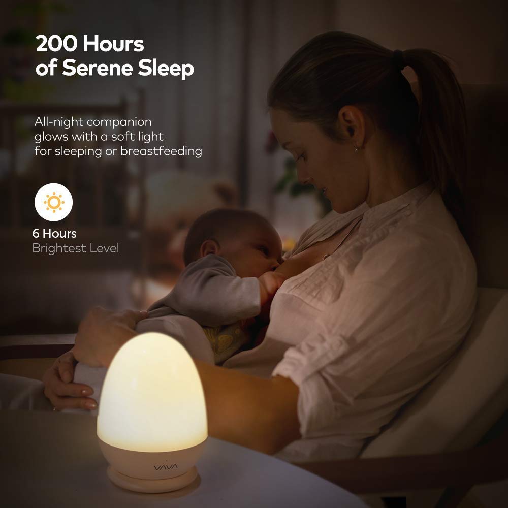 VAVA Night Lights for Kids with Stable Charging Pad, Rechargeable Bedside Table Lamp for