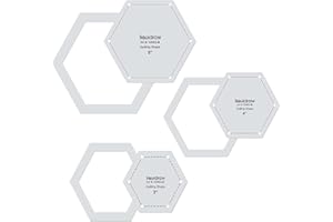 Liquidraw Quilting Templates & Rulers for Patchwork Acrylic Stencils Set of 3 Hexagon Template Shapes for Sewing Machines