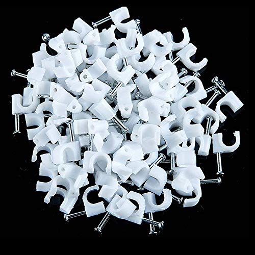 GCA 6mm Cable Clips, Cat6, Electrical Wire Cable Clip, White (100 pieces) - Thumbnail 3