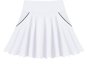 TATAKERI Toddler Girl Skirts with Shorts and Pockets Athletic Shorts Skirts for Girl A Line Scalloped Tennis Skater Skorts