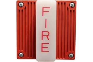 COOPER WHEELOCK Wheelock MT4-115-WH-VFR MT Multitone Horn Strobe, Red Housing, Clear Lens, One Alarm Appliance with (8) Eight Selective Signals, 99dBA Sound Level, Indoor/Outdoor, FIRE Lettering, Wall Mounting