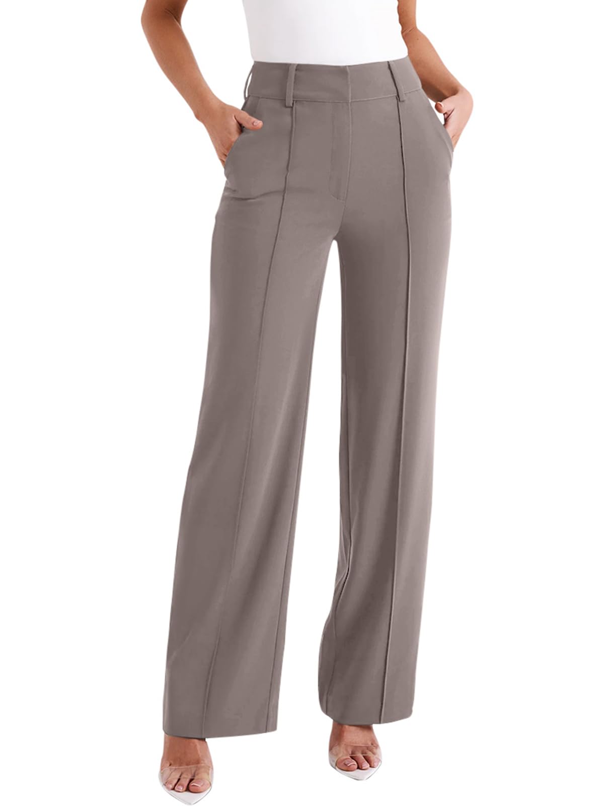 Nimin NIMIN Trousers Pants for Women Wide Leg Dressy Work Pants High Waisted ...