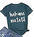 Hakuna Matata T Shirt Women Funny Animal Graphic Shirts Casual Magic Kingdom Short Sleeve Summer Hakuna Vacation Tee Tops Green