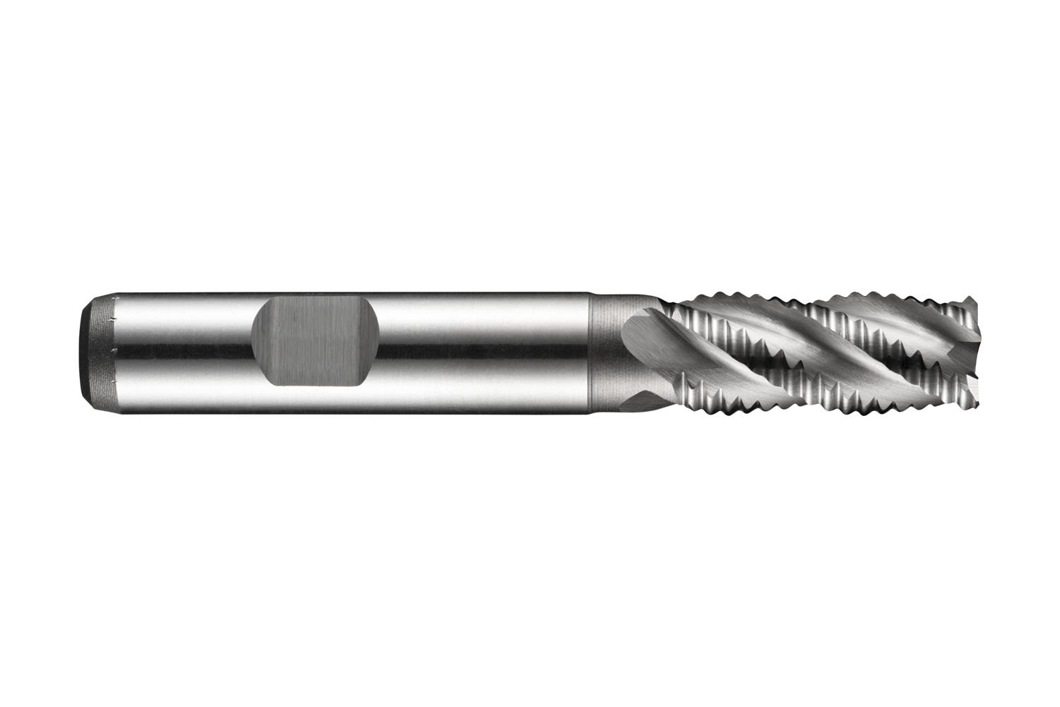 Dormer C4077.0 Series C407 HSS-E-PM 4 Flute Roughing End Mill/Milling Cutter with Bright Finish, DIN 1835B Shank, 7.00 mm Cutting Diameter