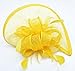 Womens Formal Party Fascinator Hat with Headband for Cocktail Yellow