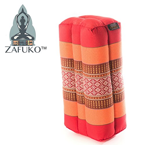 Zafuko Yoga, Meditation, Kundalini and Pilates Cushion (Zafu) Block, Bolster, Floor Pillow, Prop 100% Organic Kapok Fiber Filling – Small Block (Cherry Peach) - Thumbnail 2