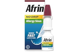 Afrin No Drip Allergy Sinus Nasal Spray - Fast and Powerful Nasal Decongestion From Allergies, 15mL