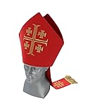 Red Bishop Mitre"Jerusalem Crosses" Vestment M723-C