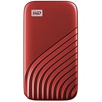 WD 1TB My Passport SSD Portable External Solid State Drive, Red