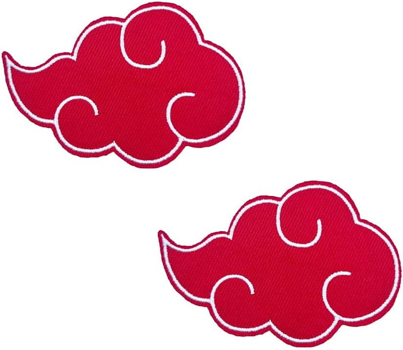 Mixed Media - 3'' Halloween Costume Cospaly Janpan Anime Red Cloud Embroidered Iron On Patches