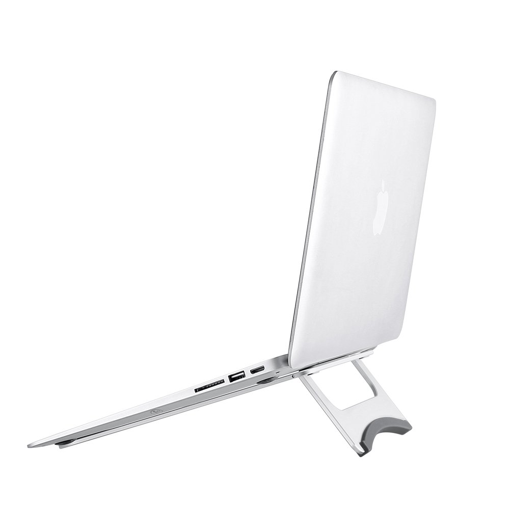 Aluminum Laptop Stand, JASTEK Compact Universal Portable Adjustable Stand with Folding Holder for Laptop Notebook Tablet and more - Silver