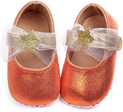 MISSWongg First Walking Shoes Baby Girls Glitter Baby Princess Soft Bottom Shoes Newborn Toddler Gauze Sneaker Star Sequins Sandals Anti-Slip Sneakers