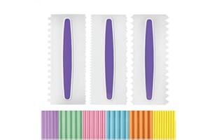 3 pcs of Icing Smoother Scraper Icing Combo Set, 6 Beautiful Different Designs for Your Cake Decoration kit, Made from Strong