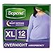 Depend Night Defense Incontinence Underwear for Women, Disposable, Overnight, Extra-Large, Blush, 12 Count (Packaging May Vary)