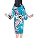 WONDERFIT Girls Stain Kimono Peacock Flower Robe for Spa Wedding Birthday