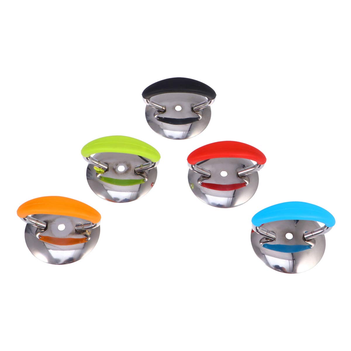 HEMOTON 5pcs Stainless Steel Pot Lid Handle Silicone Slip Protection Replacement for Kitchen Cookware Mixed Colors for Daily Cooking Random Color