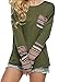 POGTMM Women Long Sleeve/Short Sleeve O-Neck Patchwork Casual Loose T-shirt Blouse Tops