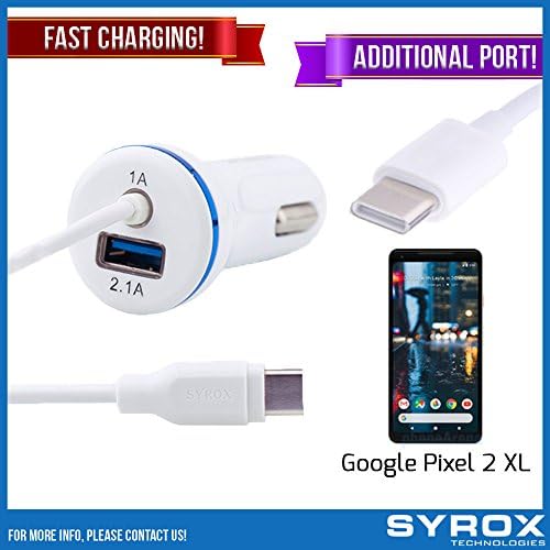Syrox 50-Pack Type-C Car Charger &amp; Port, Reversible 4 ft Fast Charging for Google Pixel 2 XL, Samsung Galaxy Note 8, S8 Plus, LG V30, V20, G6, G5, Google Pixel, 6P, Nintendo Switch and All