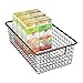 mDesign Metal Wire Food Storage Basket Organizer with Handles for Organizing Kitchen Cabinets, Pantry Shelf, Bathroom, Laundry Room, Closets, Garage - Omni Collection - 2 Pack - Bronze