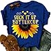 Donbetuy Women's Cute Summer Sunflower T Shirts Vintage Funny Short Sleeve Graphic Cotton Tees Tops