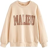 SHENHE Girl's Cute Graphic Crewneck Sweatshirt Long Sleeve Drop Shoulder Pullover Shirt Tops