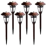 GIGALUMI Solar Pathway Lights Outdoor, 6 Pack Super Bright High Lumen Solar Powered LED Garden Lights for Lawn, Patio, Yard