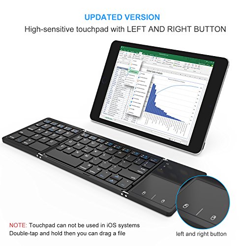 Foldable Bluetooth Keyboard, Jelly Comb Dual Mode Bluetooth & USB Wired