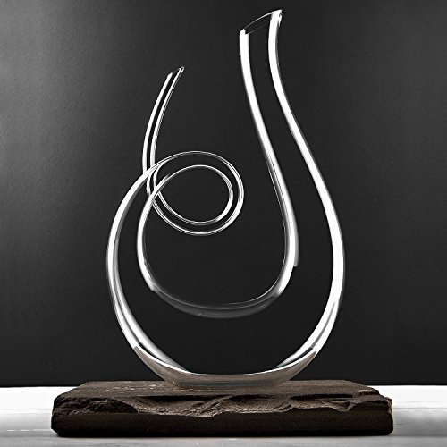Wine Enthusiast Lead-Free Crystal Art Series Treble Wine Decanter