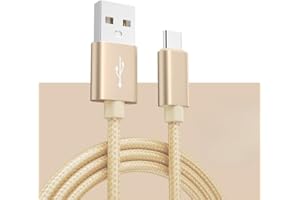 USB to USB C Cable 6.6Ft Charger Cables Type C Charger Cord USB Flash Drive Card Reader Fast Charging for Phone (Gold)