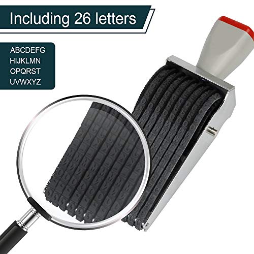 Amytalk 8 Digits Roller Stamp Personalized English Alphabet Number Symbol Rolling Wheel Stamp Multi-Function DIY Scrapbooking Roller Stationery