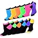 TeeHee Women's Acrylic No Show Low Cut Basic 12-Pack, (Neon-Heel & Toe)