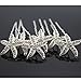 QTMY 6 Pcs Bride Crystal Rhinestone Starfish Hair Pin Hair Jewelry Hair Accessories